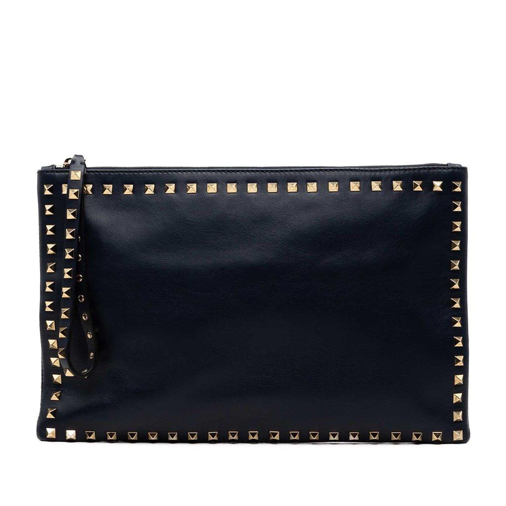 Valentino Leather Rockstud Clutch
