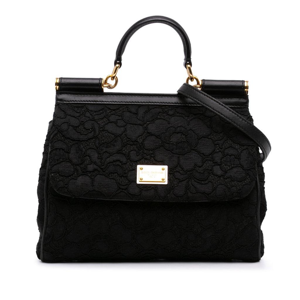 Dolce & Gabbana Medium Embroidered Lace Miss Sicily Satchel