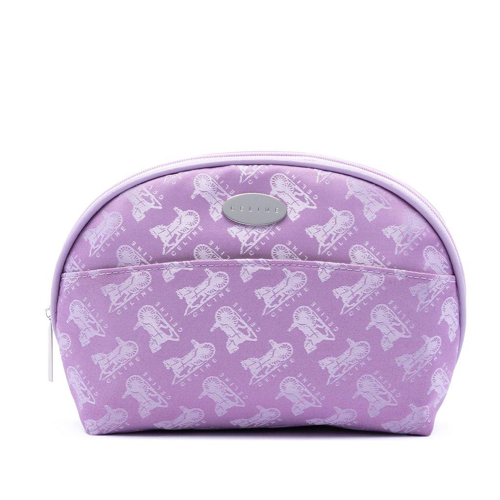 Celine Carriage Print Canvas Cosmetic Pouch