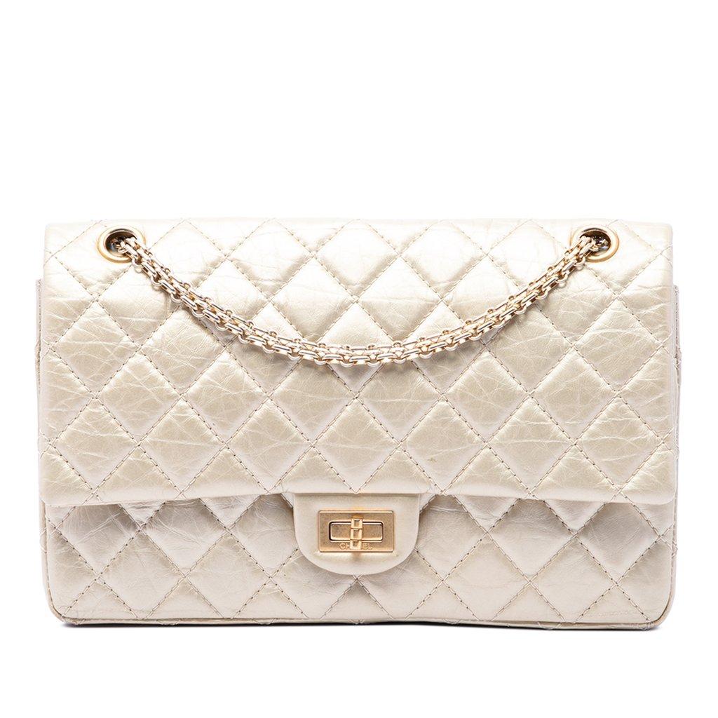 Chanel Quilted Metallic Aged Calfskin Reissue 2.55 Double Flap 226