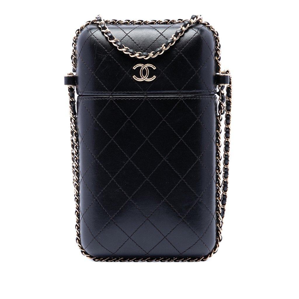 Chanel CC Quilted Lambskin Chain Around Phone Holder