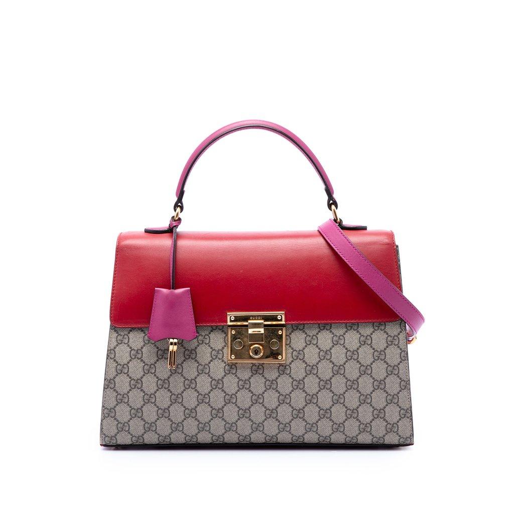 Gucci GG Supreme Padlock Top Handle Bag