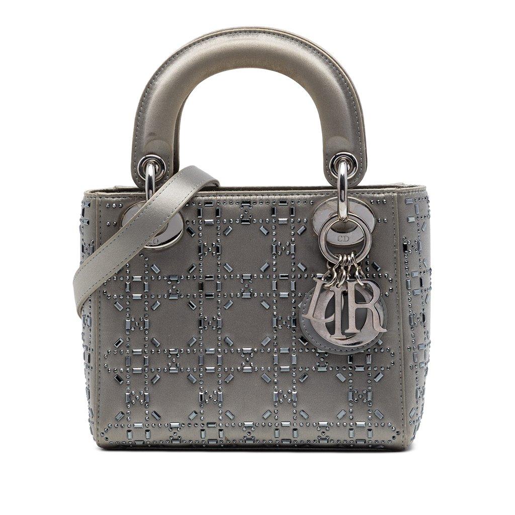Dior Mini Satin Cannage Crystal Embellished Lady Dior