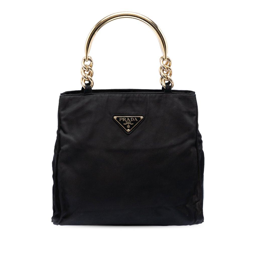 Prada Tessuto Metal Handle Bag