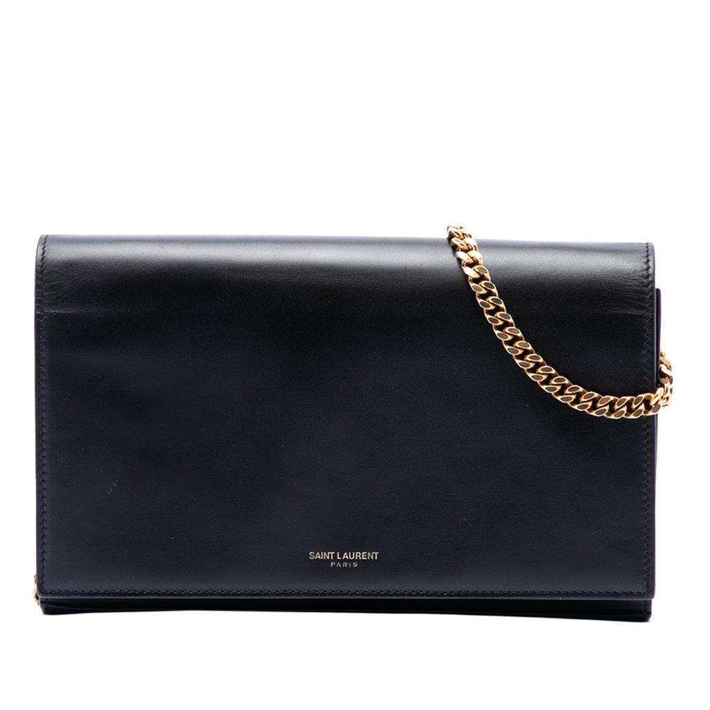 Saint Laurent Mini Smooth Calfskin Paris Wallet on Chain