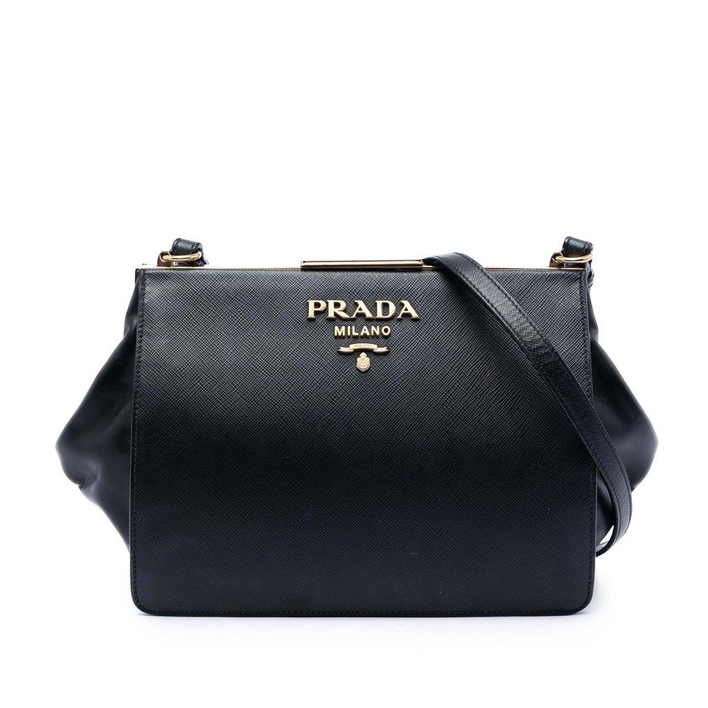Prada Saffiano and City Calf Light Frame Crossbody