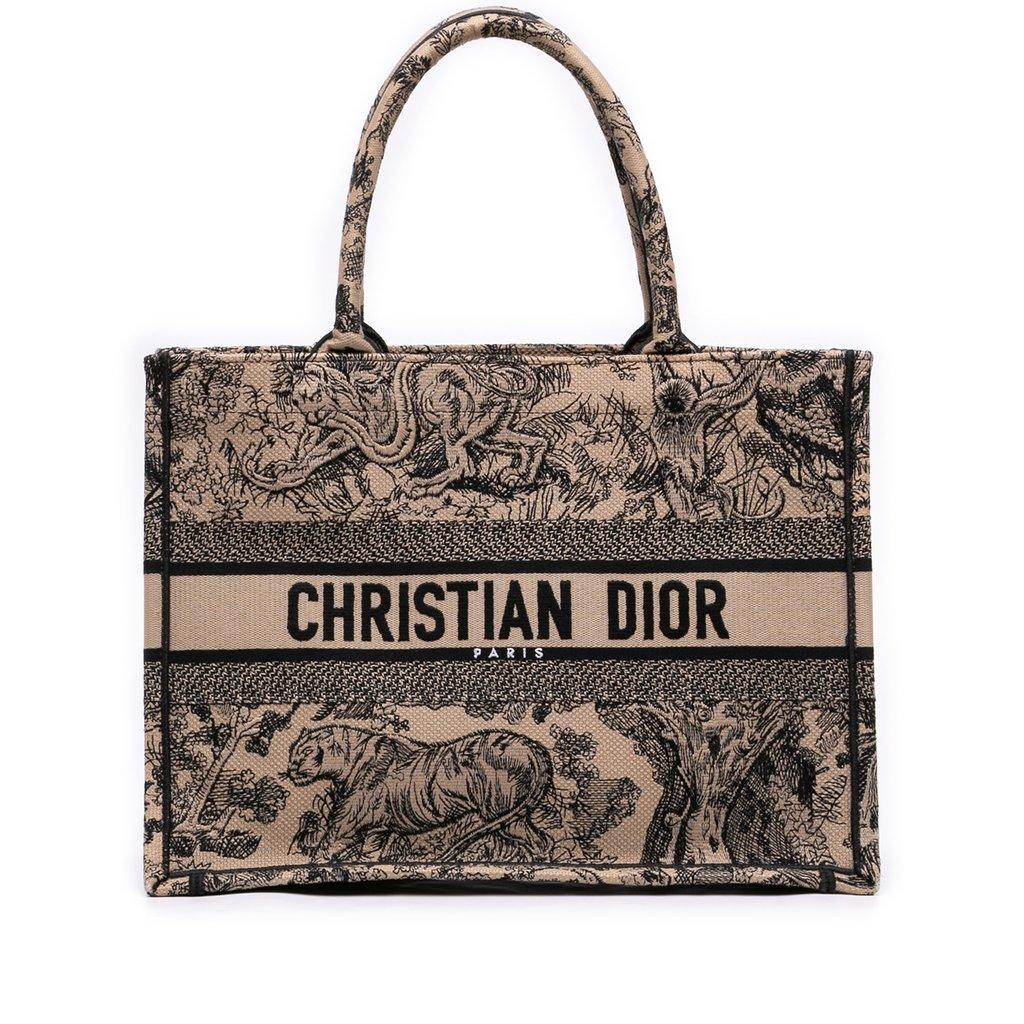 Dior Medium Canvas Embroidered Dioriviera Toile De Jouy Book Tote