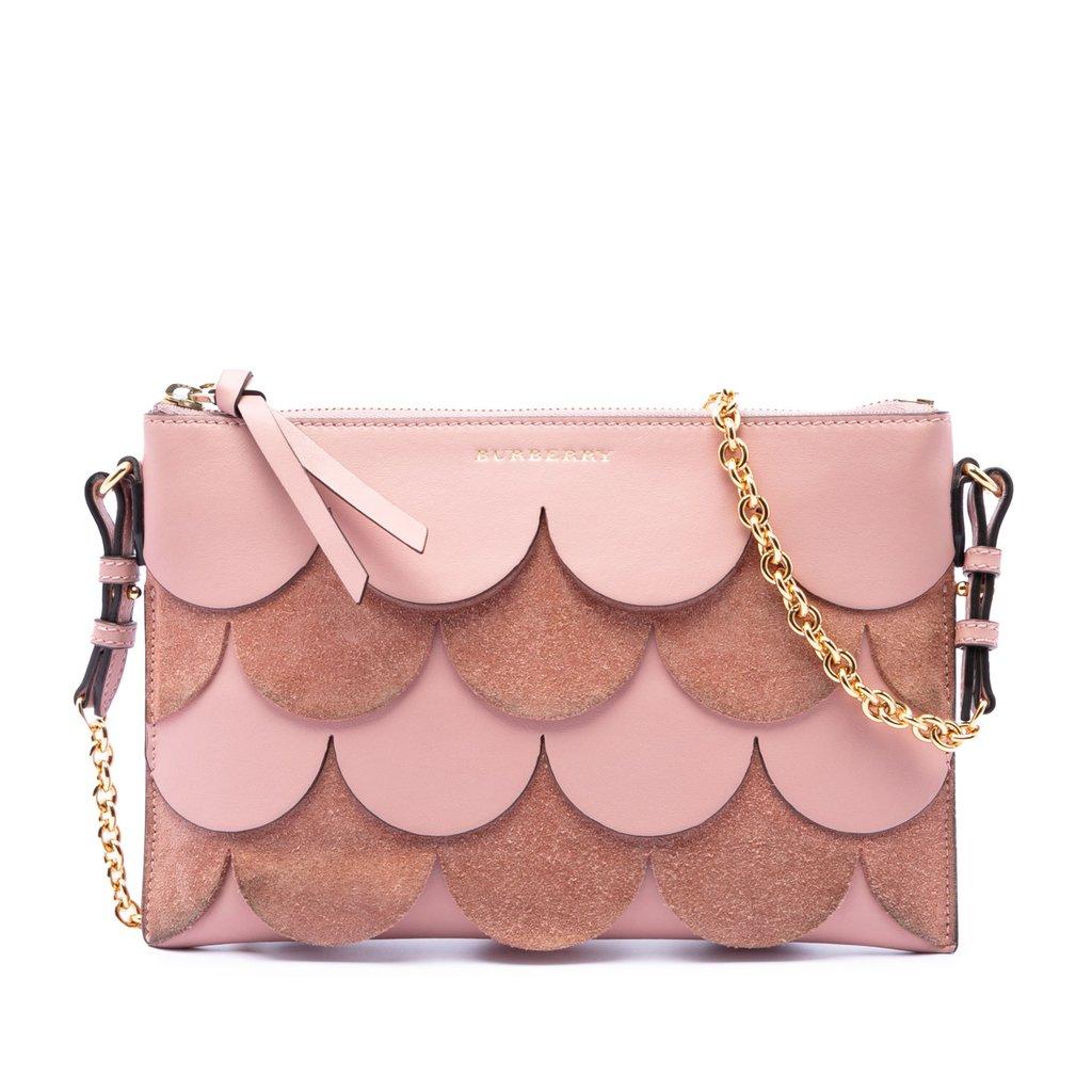 Burberry Scalloped Leather and Suede Peyton Crossbody