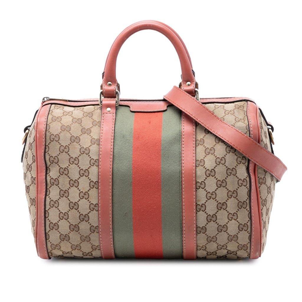 Gucci Medium GG Canvas Web Joy Boston Bag
