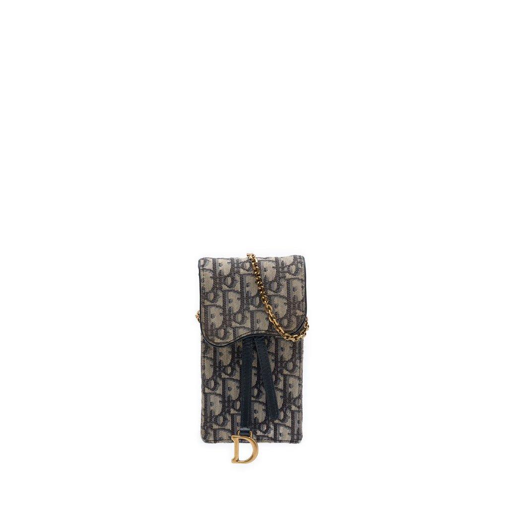 Dior Oblique Canvas Saddle Phone Holder Crossbody