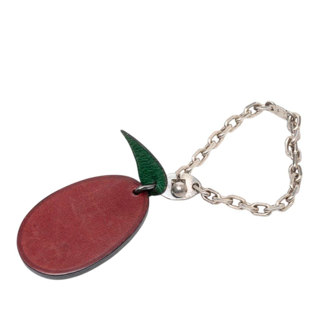 Hermès Leather Plum Bag Charm