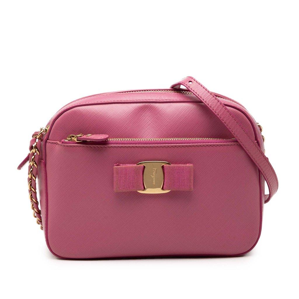 Ferragamo Leather Vara Bow Lydia Camera Bag
