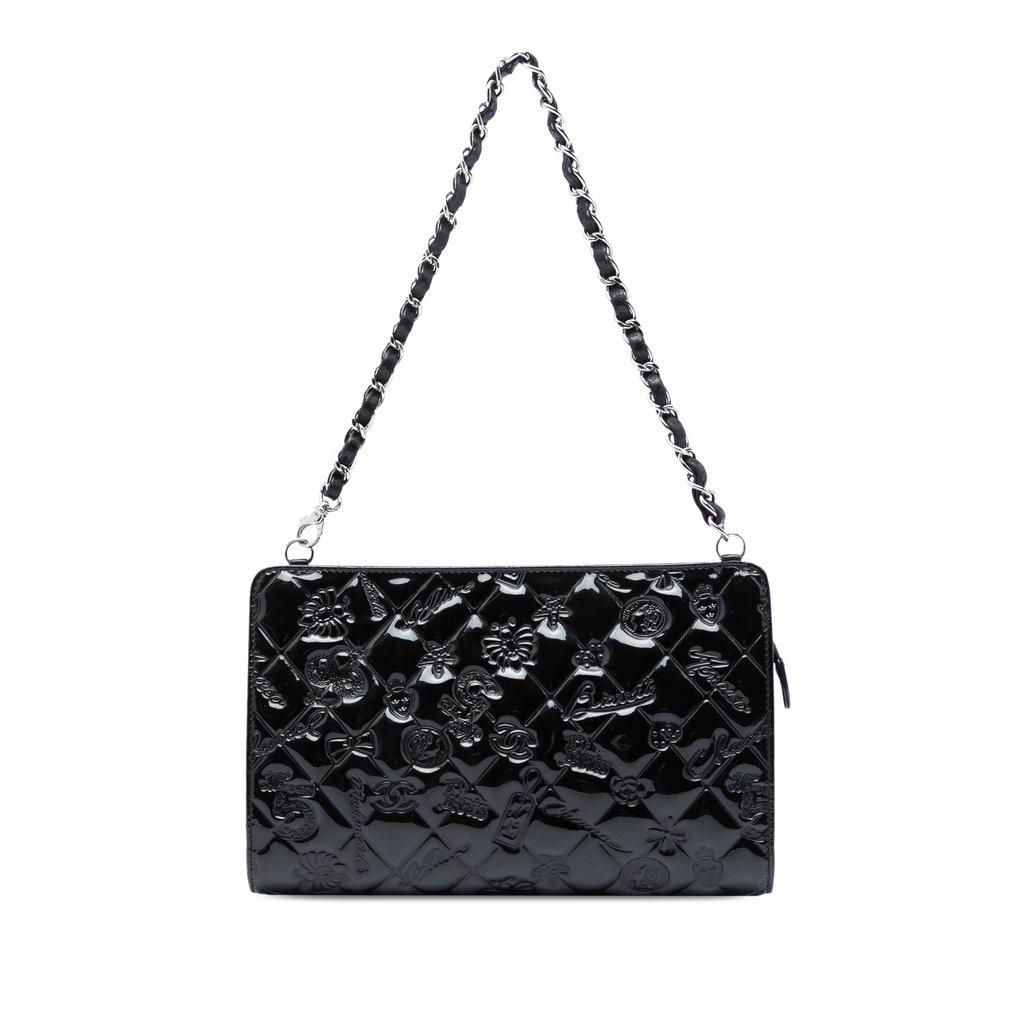 Chanel Quilted Patent Embossed Lucky Symbols Pochette