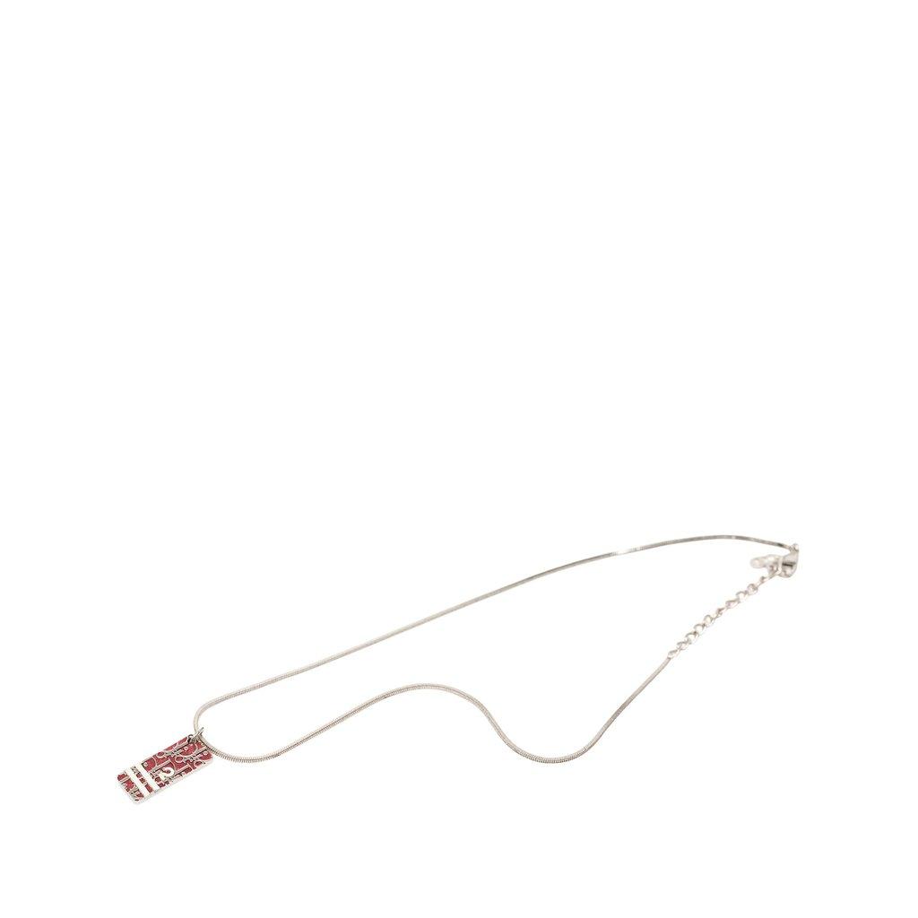 Dior Brass Enamel Trotter Plate Pendant Necklace