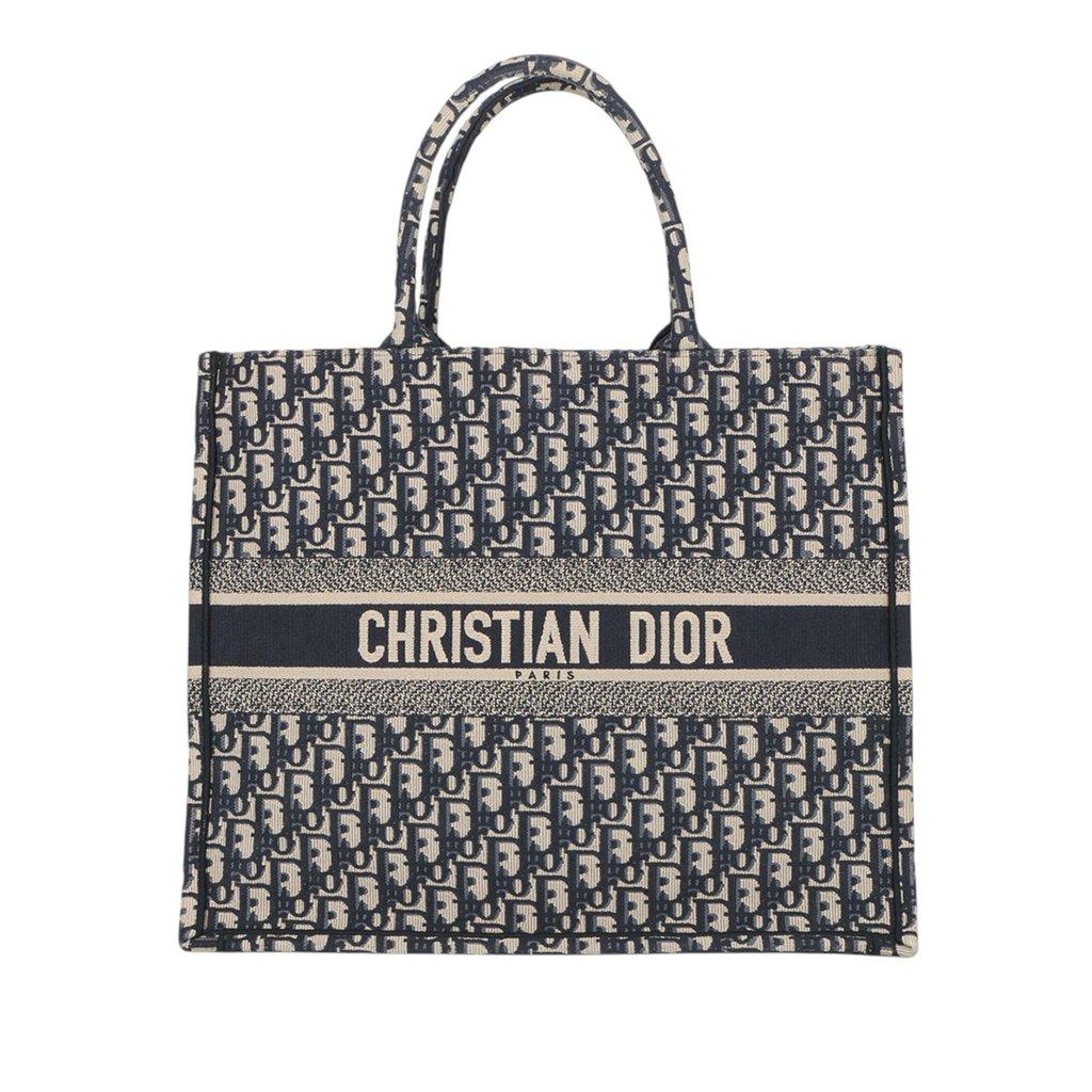 Dior Large Oblique Embroidered Canvas Book Tote