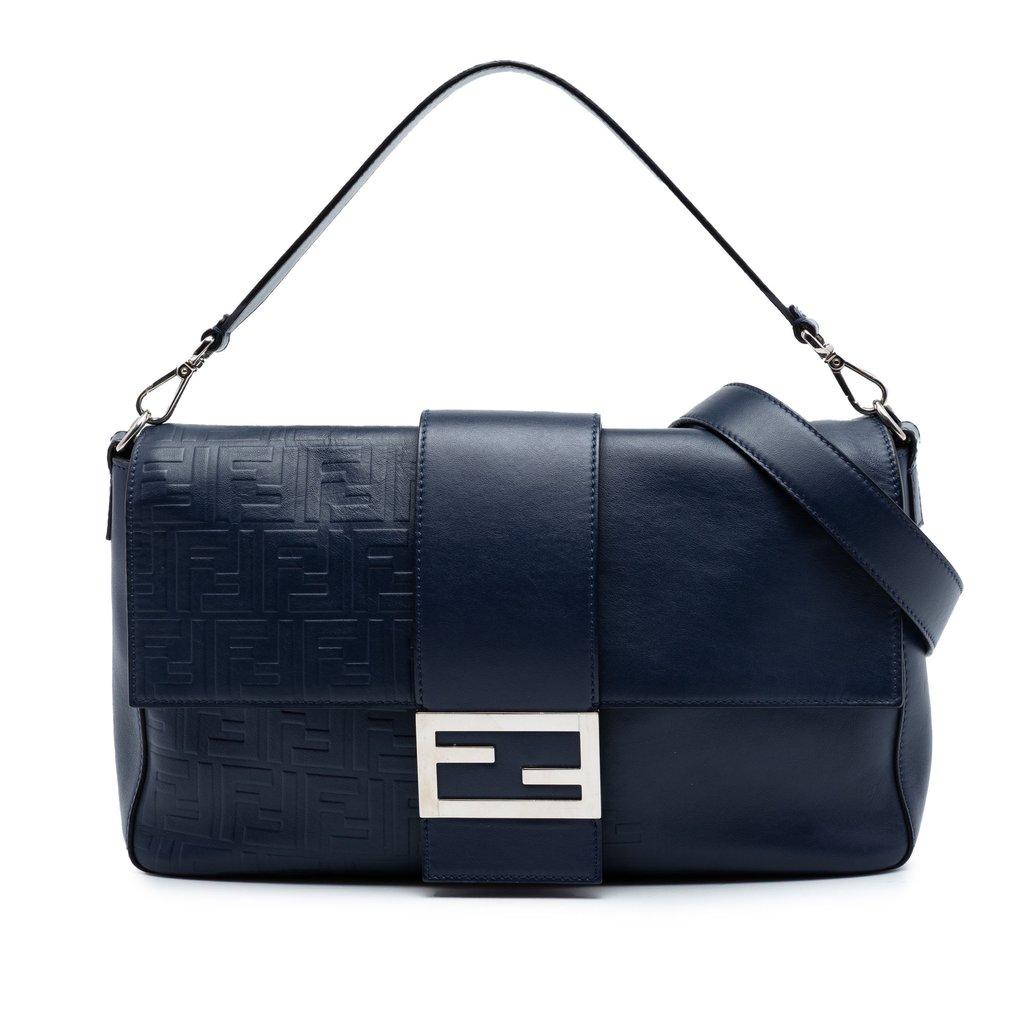Fendi Large Zucca Embossed Leather Convertible Belt Baguette