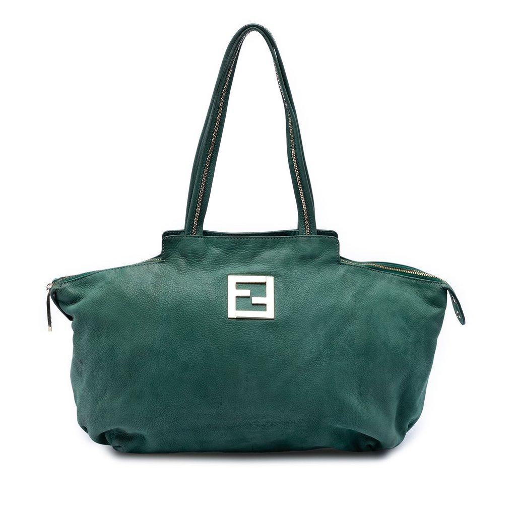 Fendi Medium FF Nubuck Chains Tote