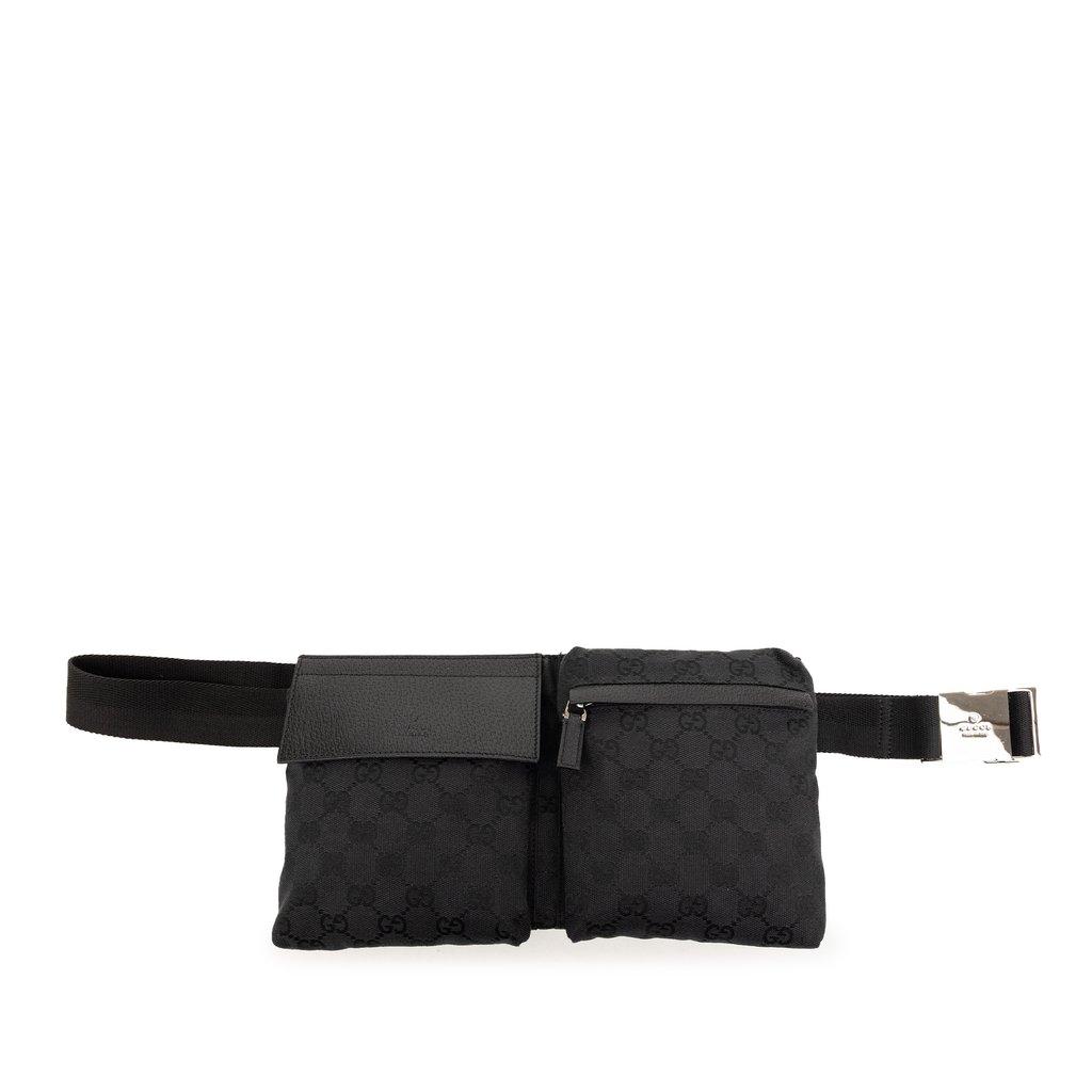 Gucci GG Canvas Double Pocket Belt Bag
