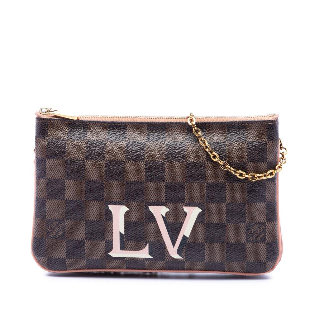 Louis Vuitton Damier Ebene Pochette Double Zip