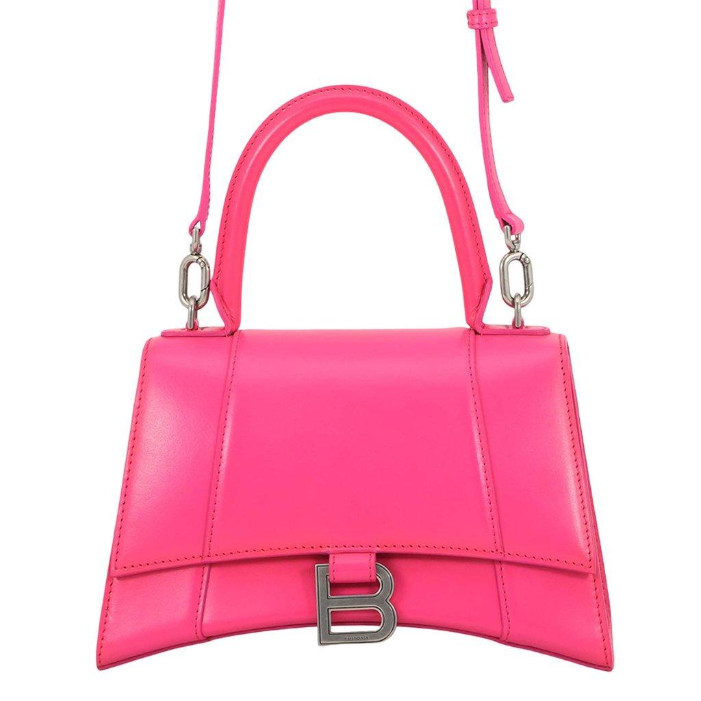 Balenciaga Small Shiny Box Calfskin Hourglass Satchel