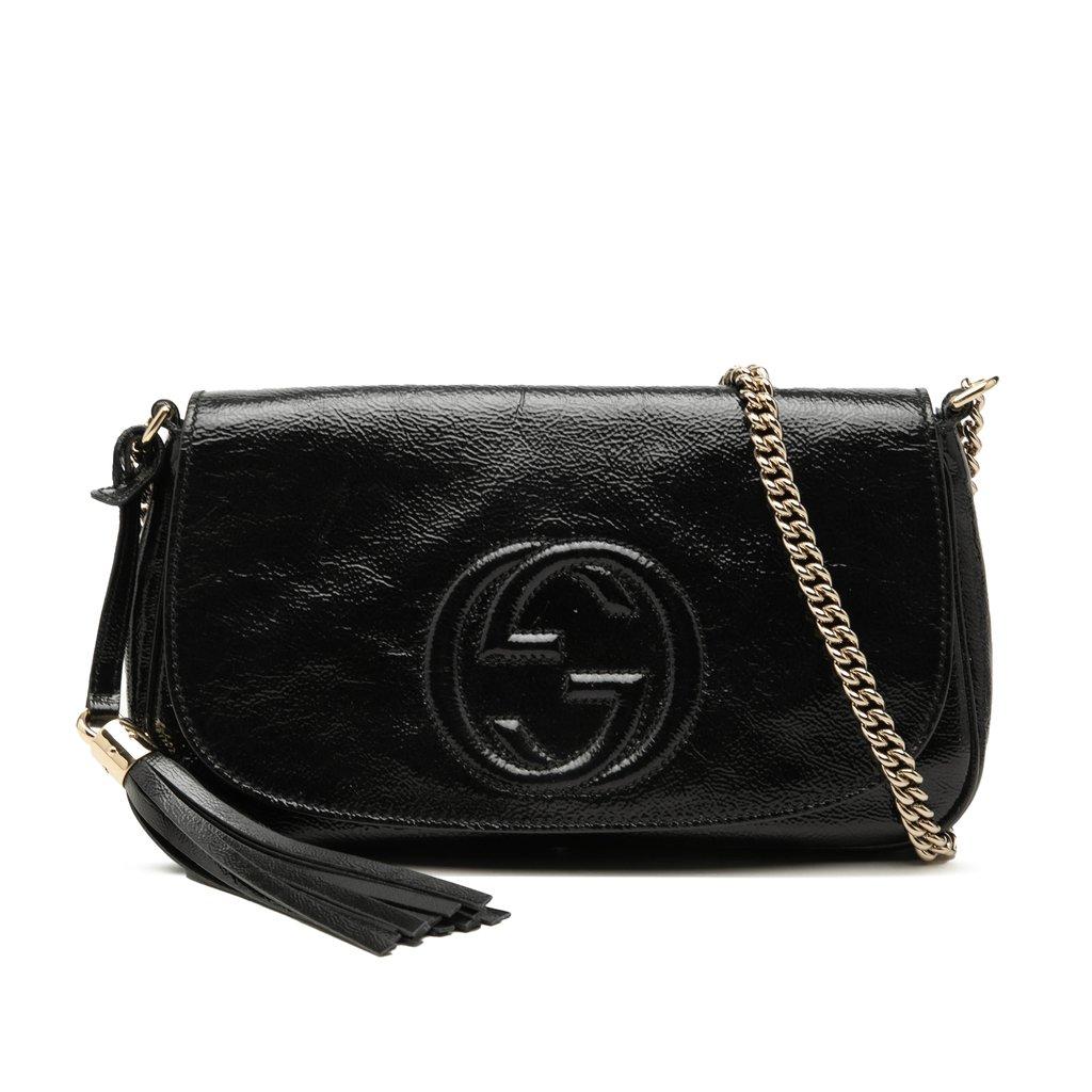 Gucci Medium Patent Soho Chain Flap Crossbody