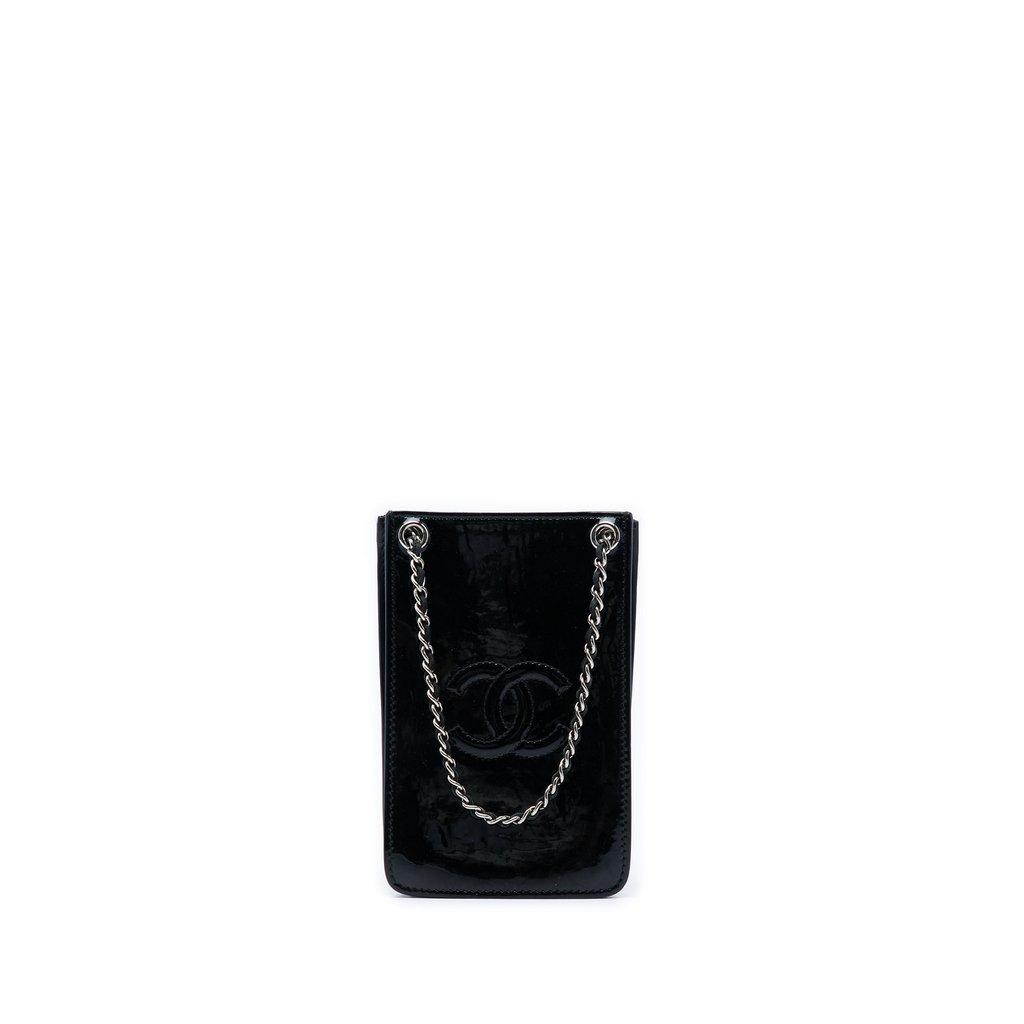 Chanel CC Patent Phone Holder Crossbody