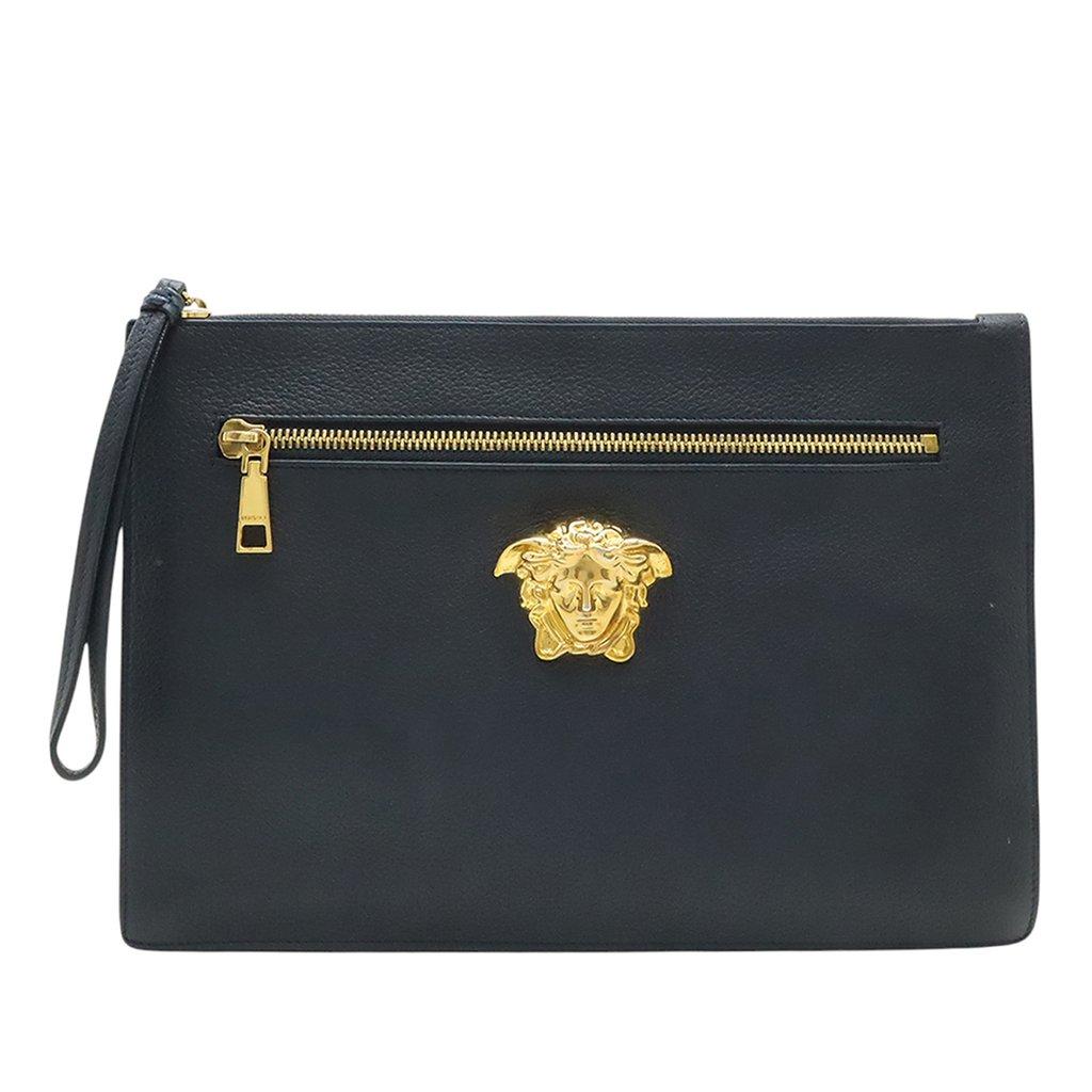 Versace Large La Medusa Palazzo Leather Clutch