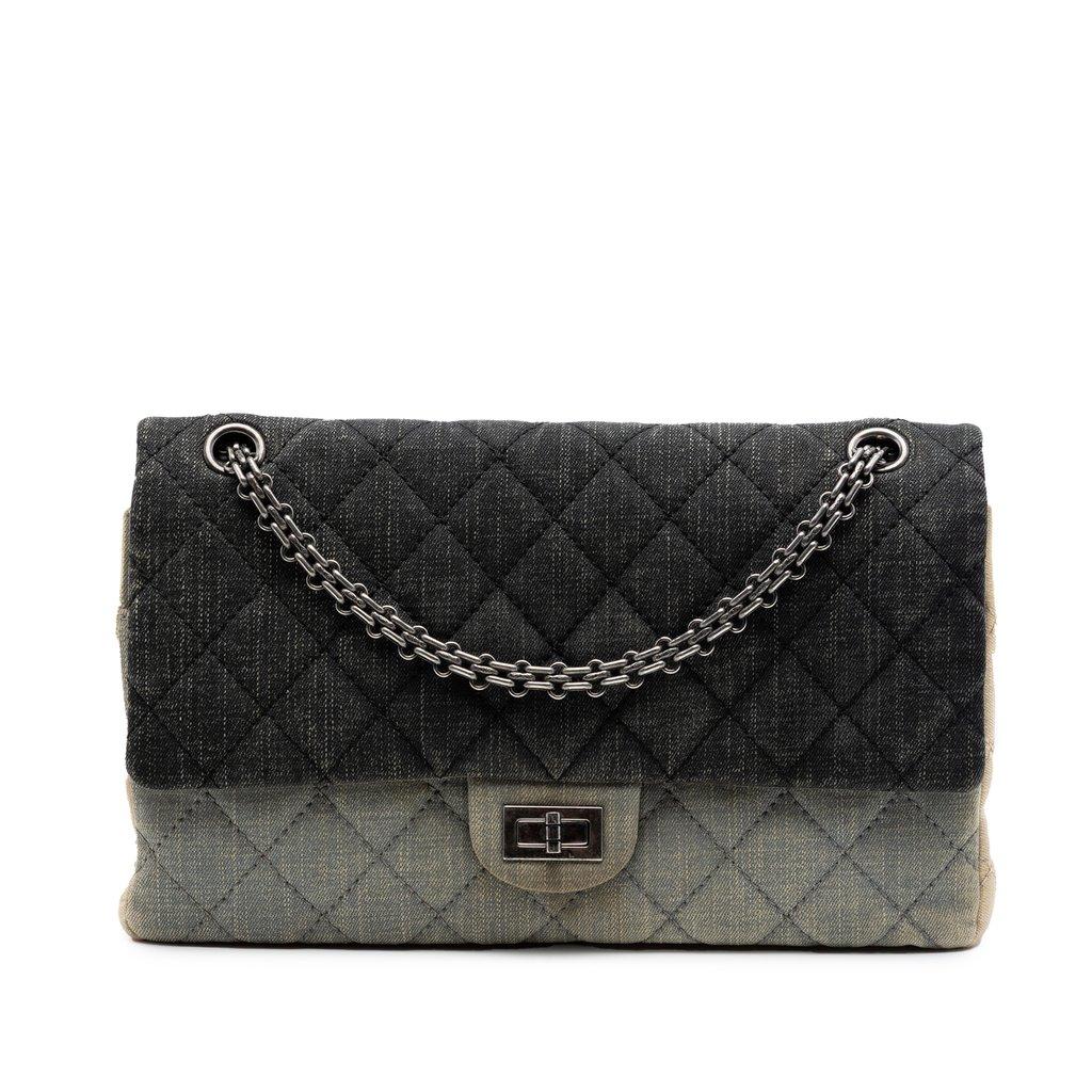 Chanel Tricolor Quilted Denim Reissue 2.55 Double Flap 226
