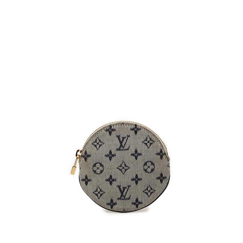 Louis Vuitton محفظة نقود دائرية صغيرة من قماش اللين بنقش مونوجرام