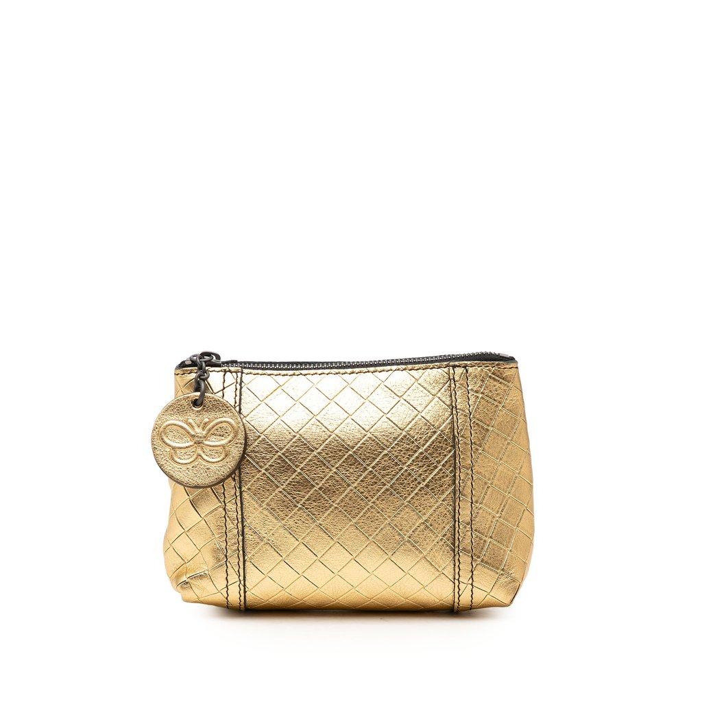 Bottega Veneta Metallic Nappa Intrecciomirage Pouch