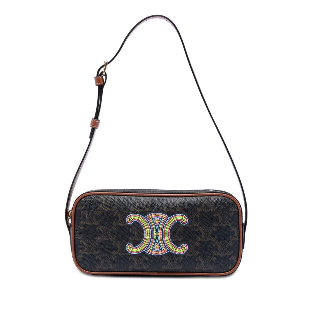 Celine Mini Triomphe Cuir Coated Canvas Camera Bag