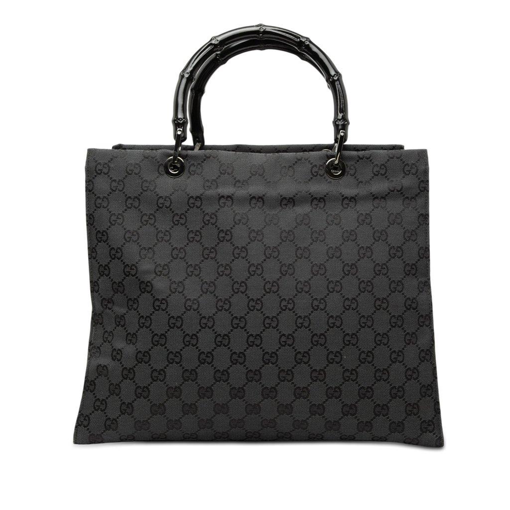 Gucci GG Canvas Bamboo Handbag