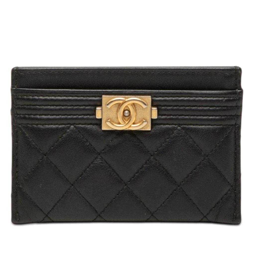 Chanel Quilted Lambskin Boy Card Holder