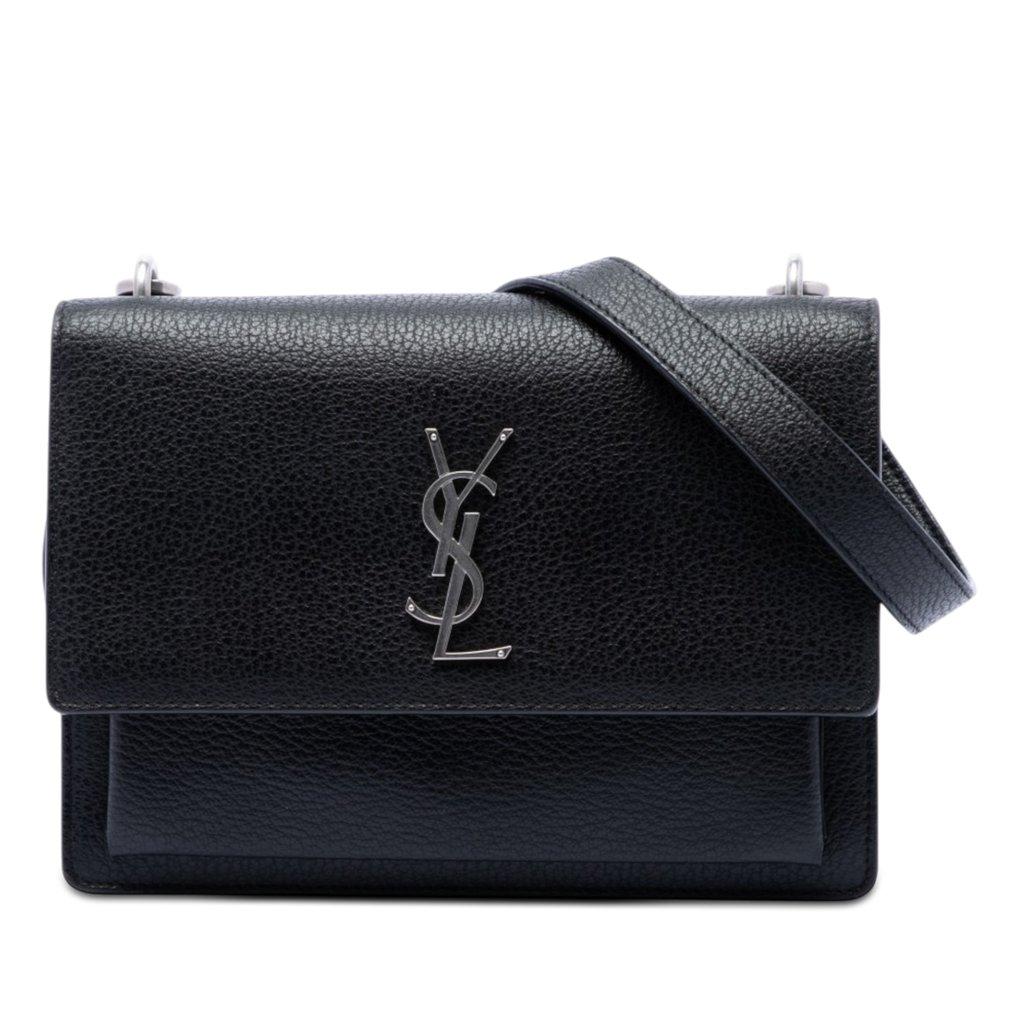 Saint Laurent Medium Grained Calfskin Monogram Sunset Crossbody