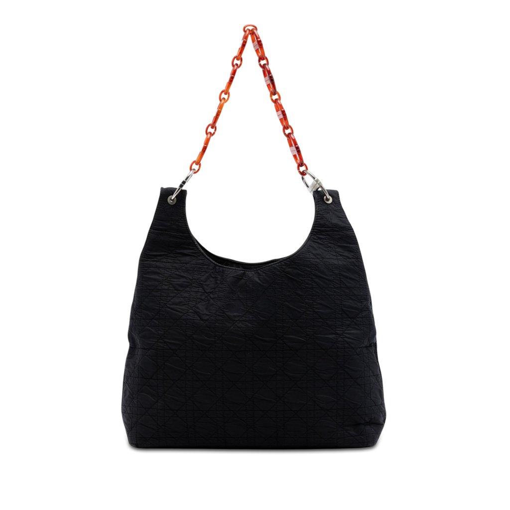 Dior Nylon Cannage Tortoise Shell Chain Tote
