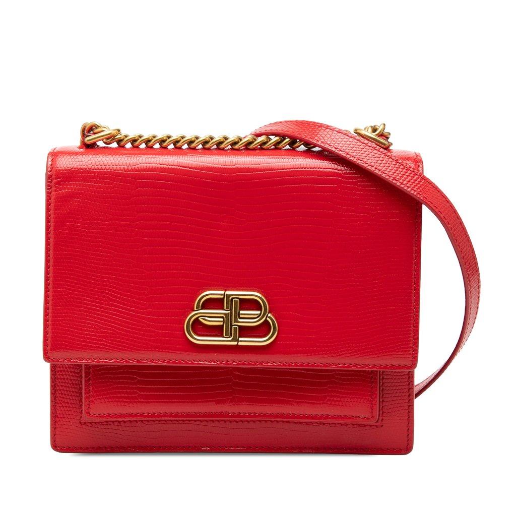 Balenciaga Embossed Patent Sharp S Chain Shoulder Bag