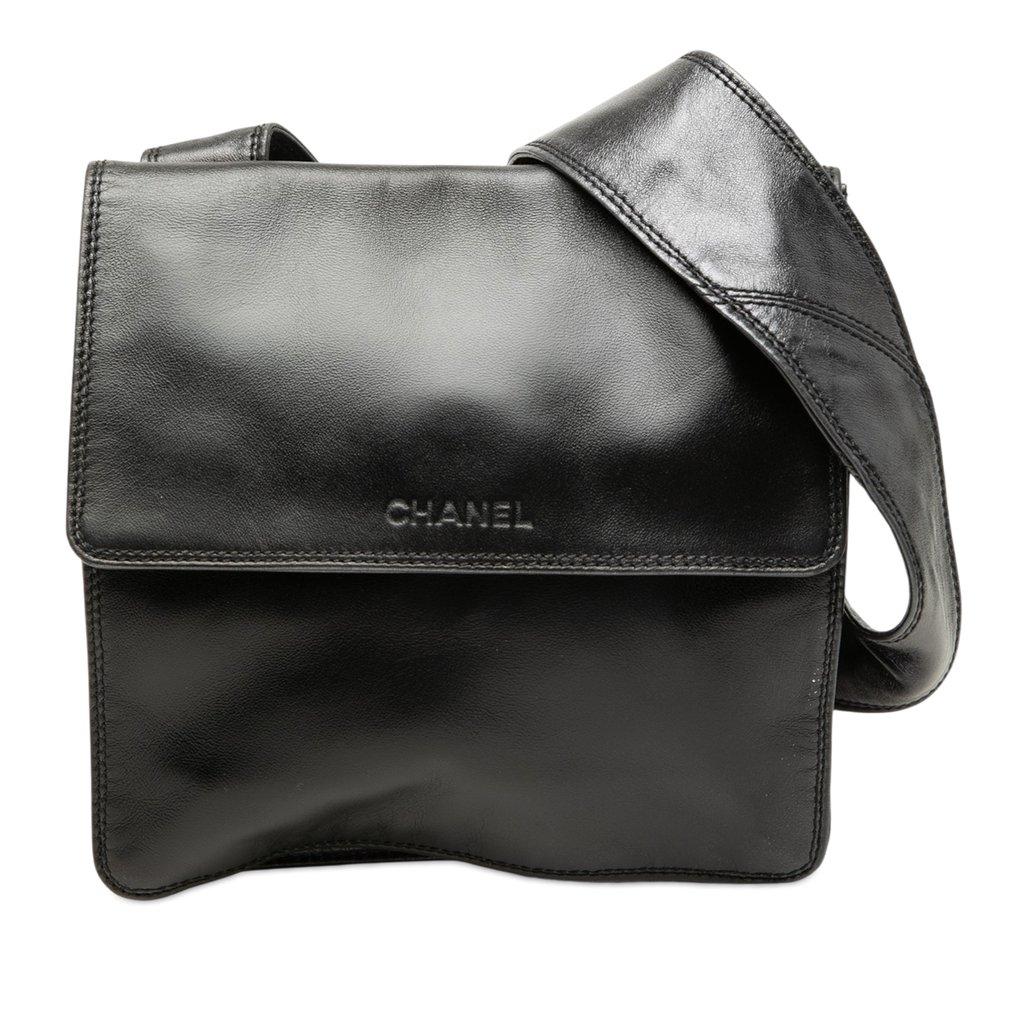 Chanel Lambskin Logo Messenger Bag