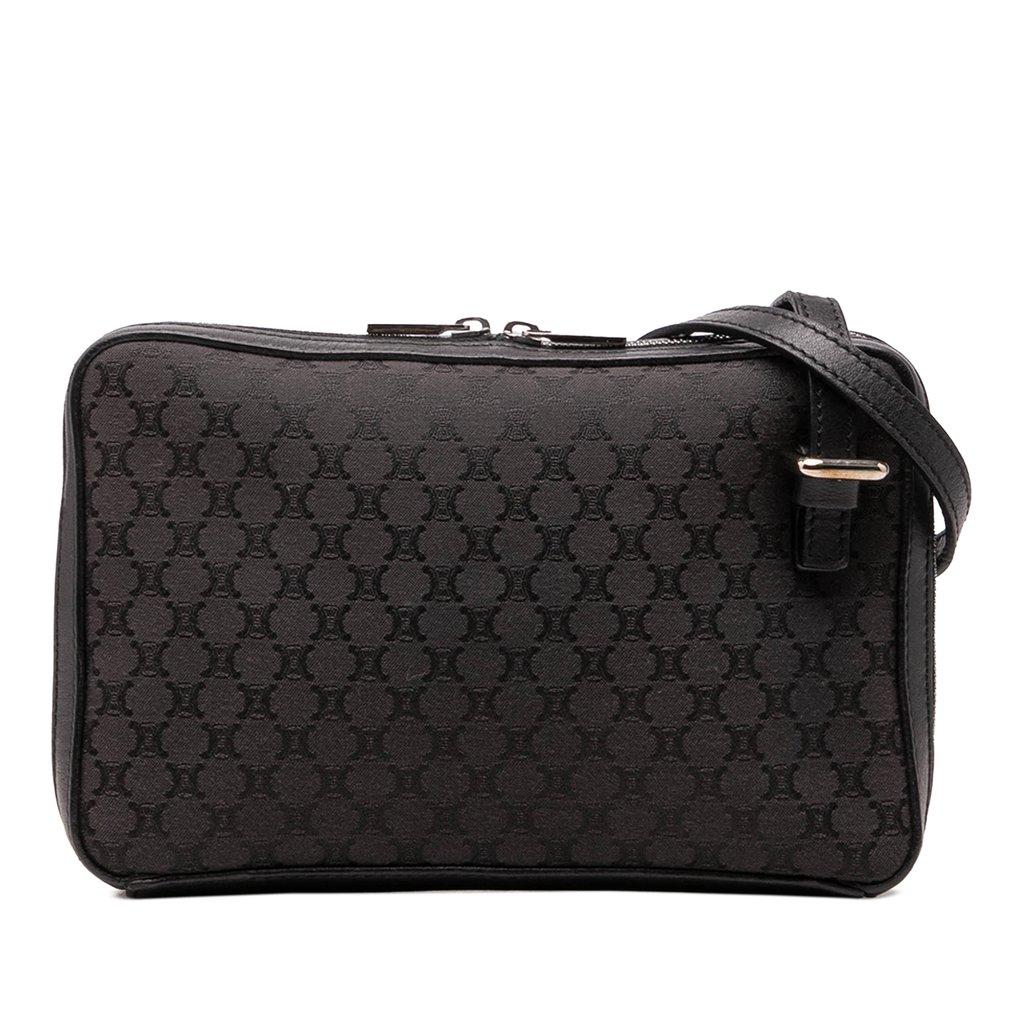 Celine Leather Trimmed Macadam Canvas Messenger Bag