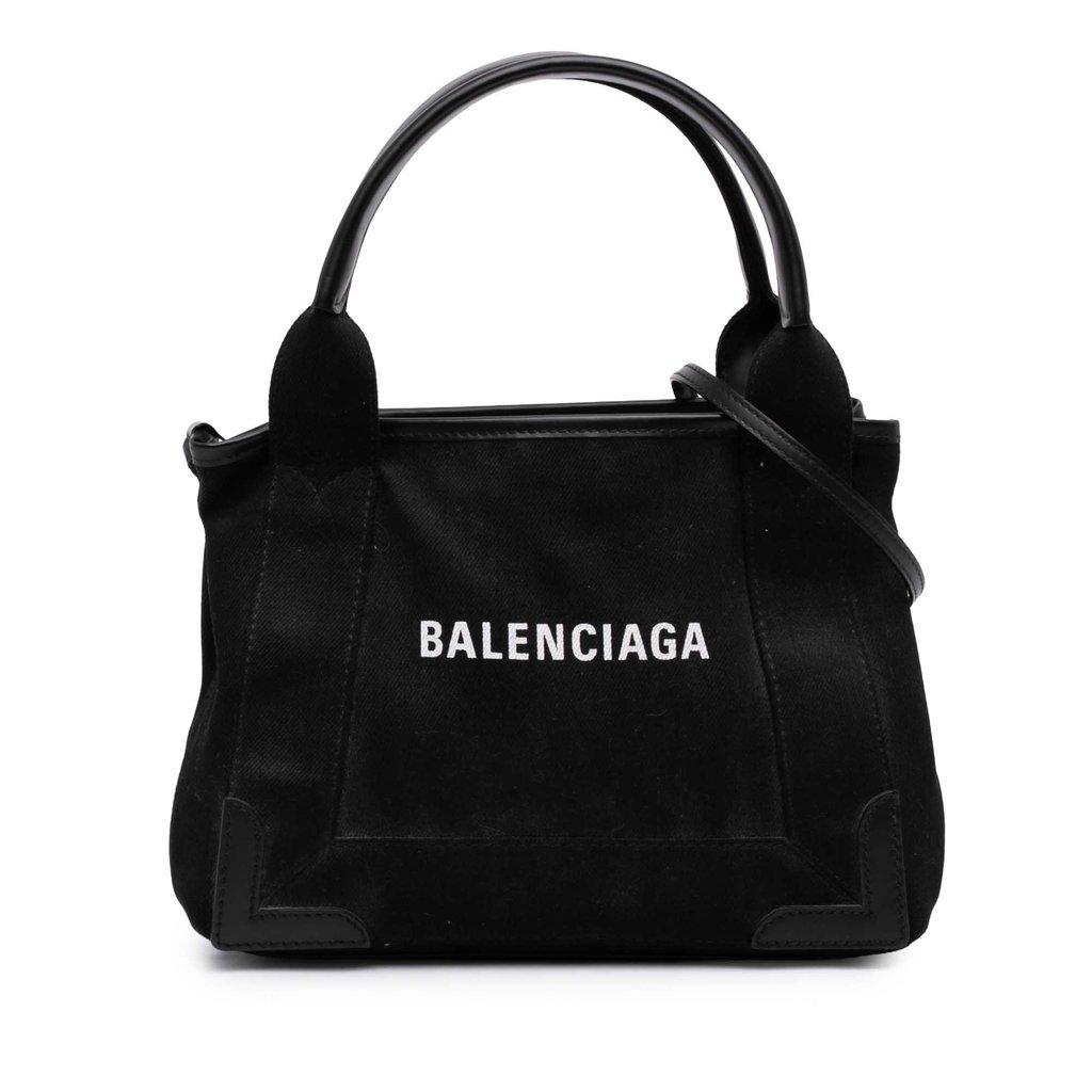 Balenciaga Denim Navy Cabas Satchel XS