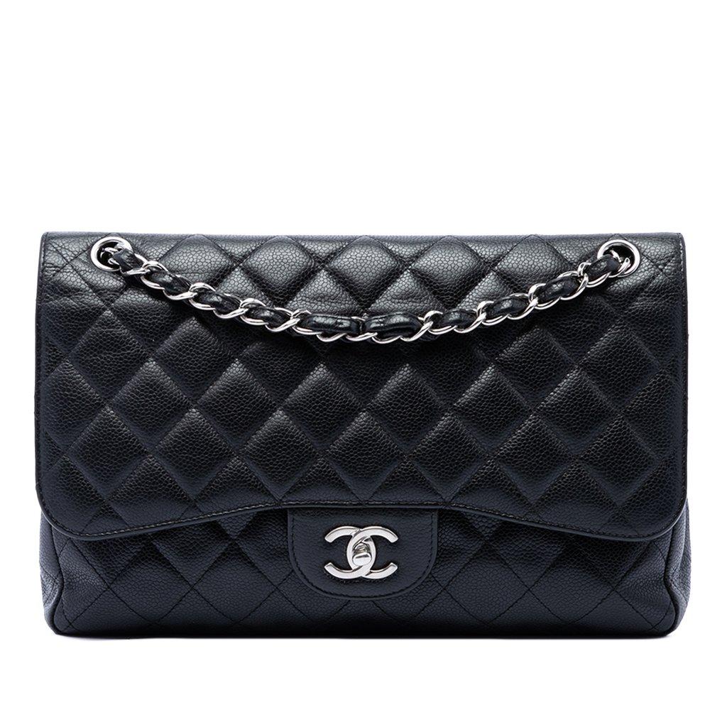 Chanel جامبو كلاسيك كافيار ذو طبقتين