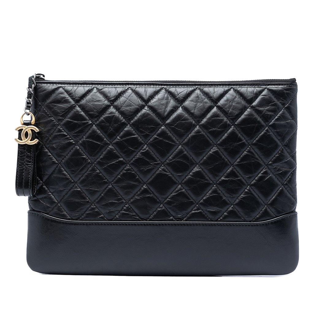 Chanel Medium Quilted Aged Calfskin Gabrielle O Case Clutch
