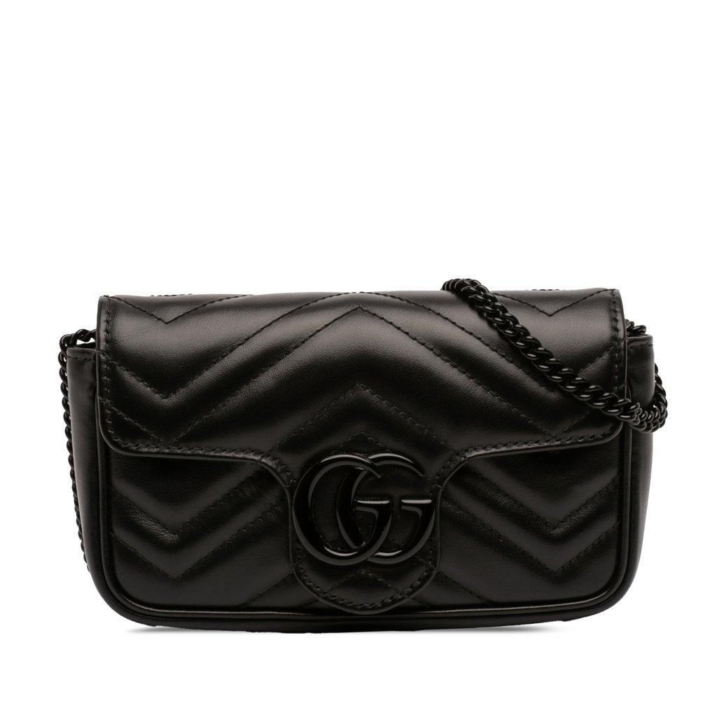 Gucci Mini GG Marmont Matelasse Calfskin Monochrome Flap Crossbody