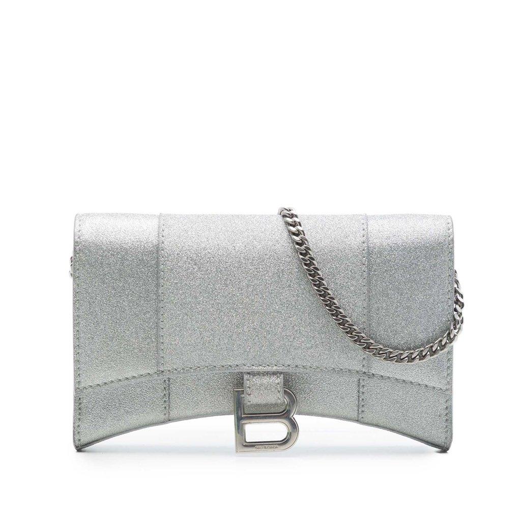 Balenciaga Glitter Fabric Hourglass Wallet On Chain