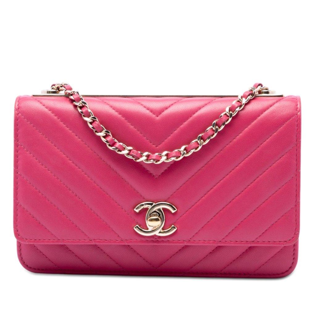 Chanel Chevron Lambskin Trendy CC Wallet on Chain