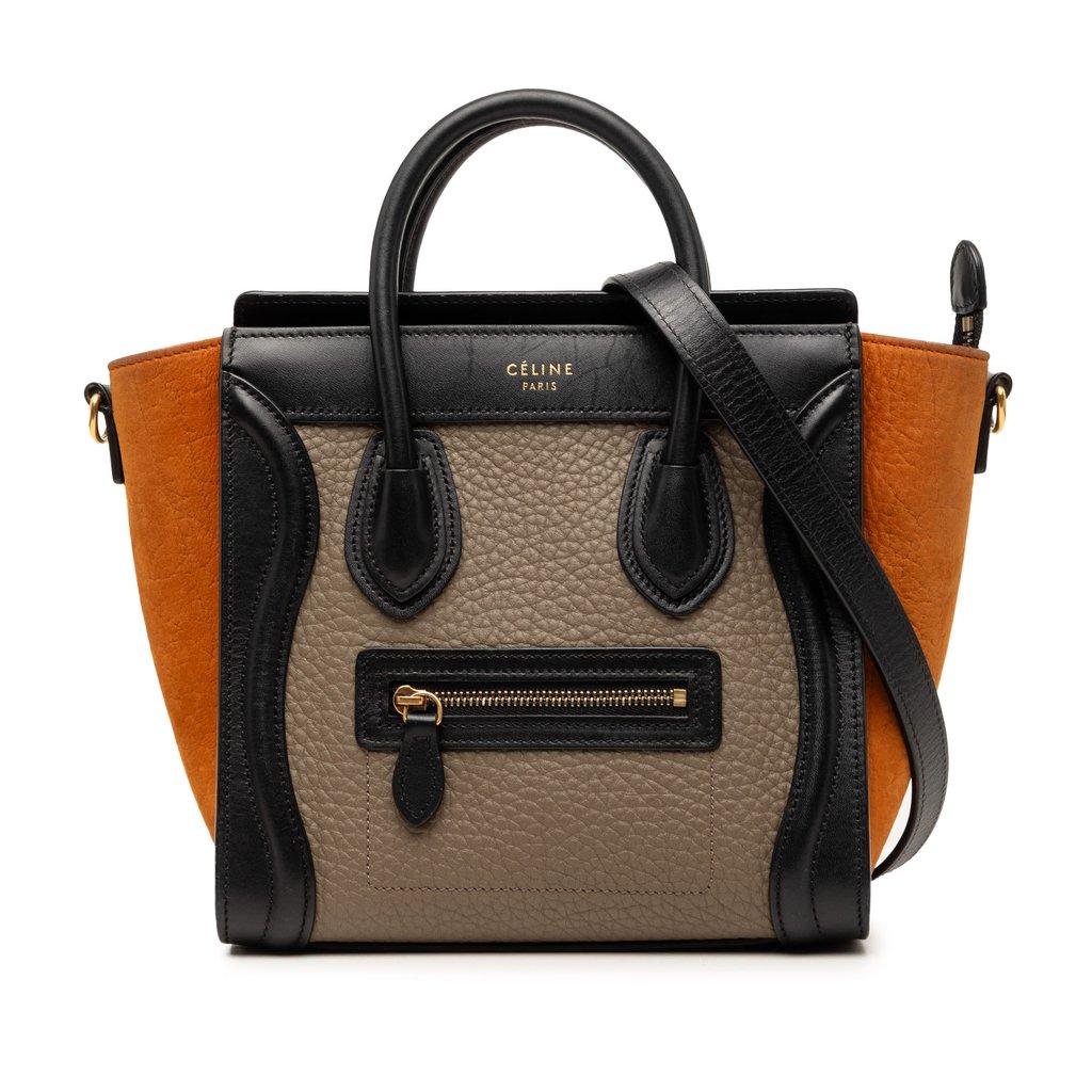 Celine Nano Tricolor Leather Luggage Tote
