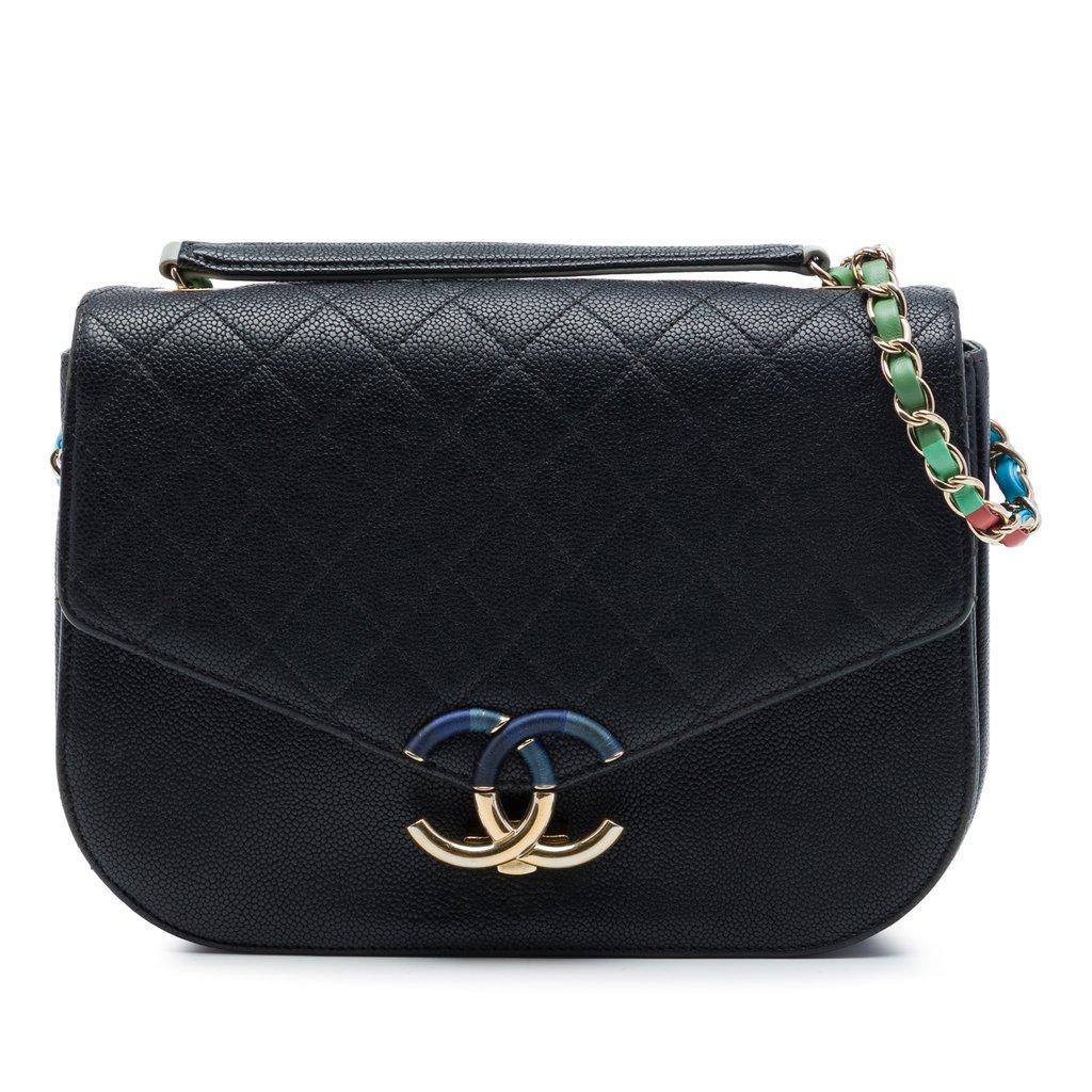 Chanel Paris Cuba Medium Quilted Caviar Thread Around Flap