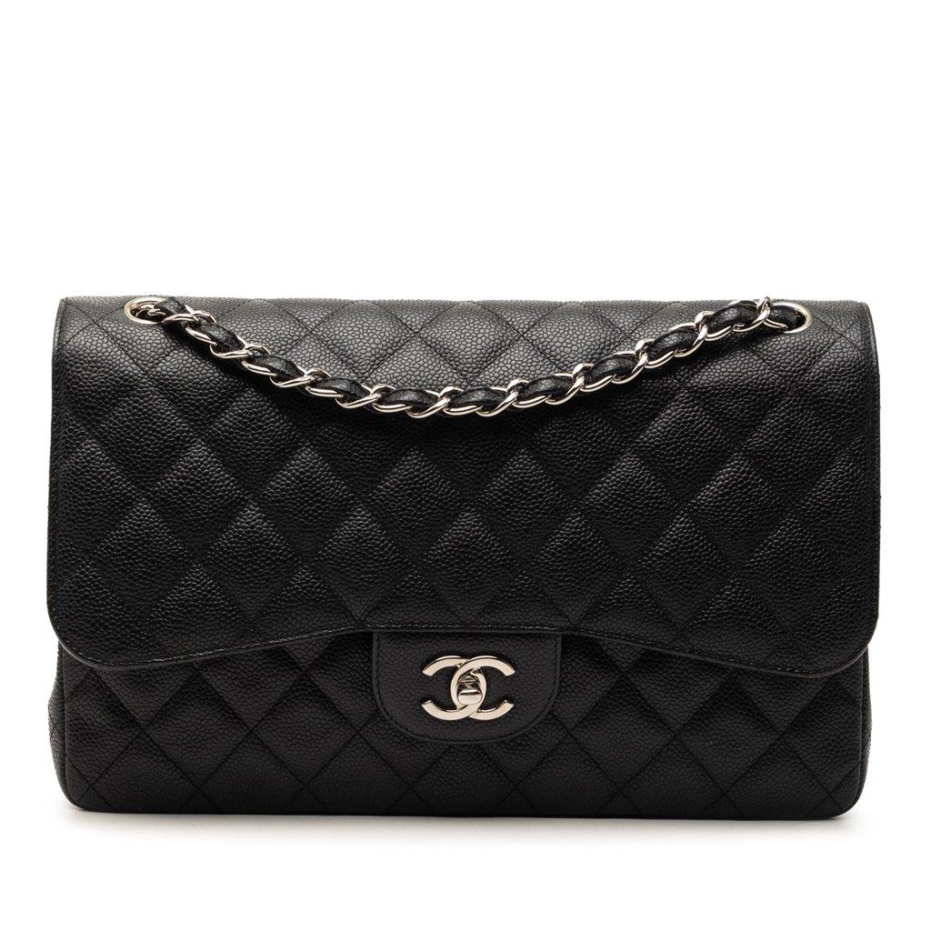 Chanel جامبو كلاسيك كافيار ذو طبقتين