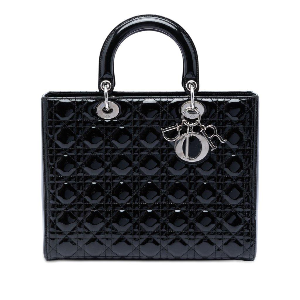 Dior Large Patent Cannage Lady Dior