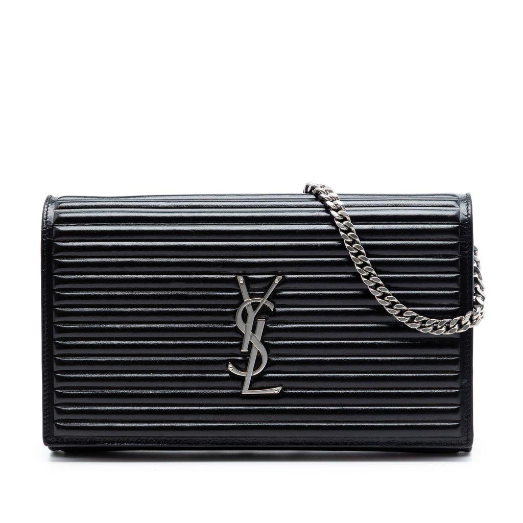 Saint Laurent Medium Horizontal Quilted Calfskin Monogram Kate Crossbody