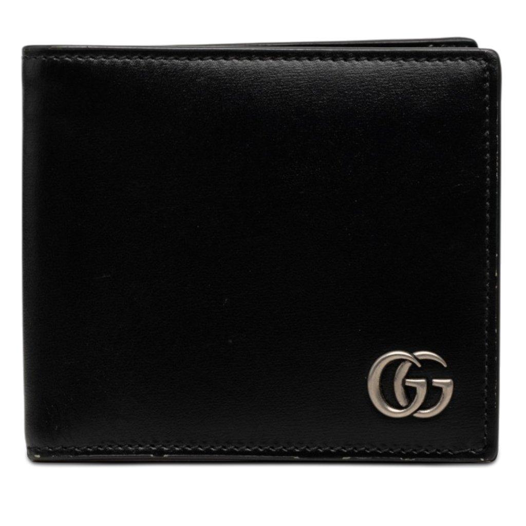 Gucci محفظة صغيرة ثنائية الطي من جلد العجل GG Marmont